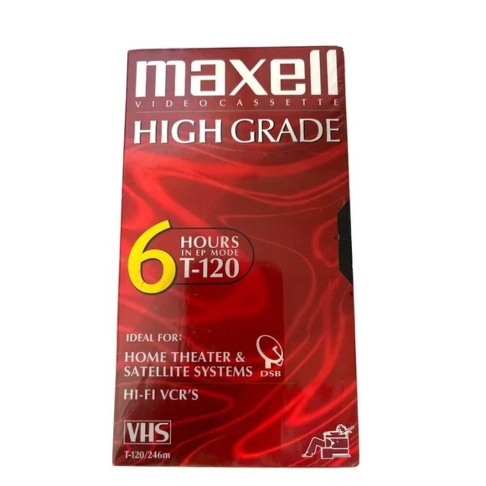 Maxell Video Cassette High Grade 6 Hours T-120 New Sealed
